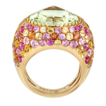 Кольцо с Бериллом и Сапфирами, R0040-3/38