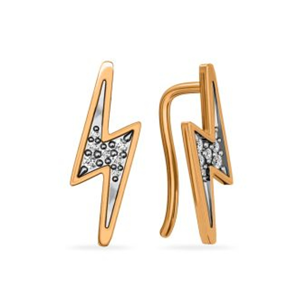 Серьги из золота с фианитами