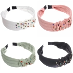 Ободок для волос «МАРЦИПАН», кванто, ширина 4см, микс 6 цветов ( в пакете с подвесом)