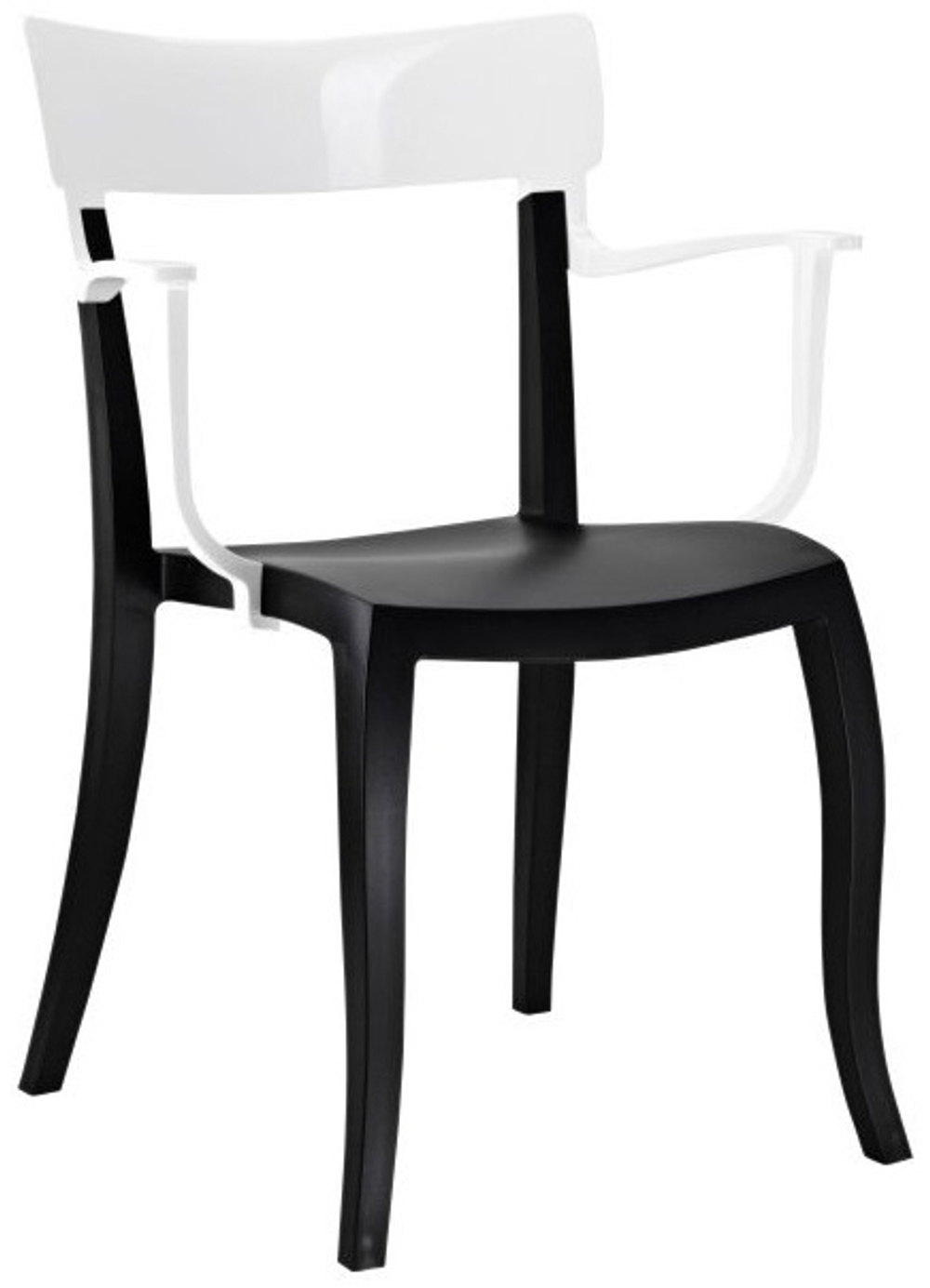 Кресло пластиковое Papatya Hera-K, черный, белый