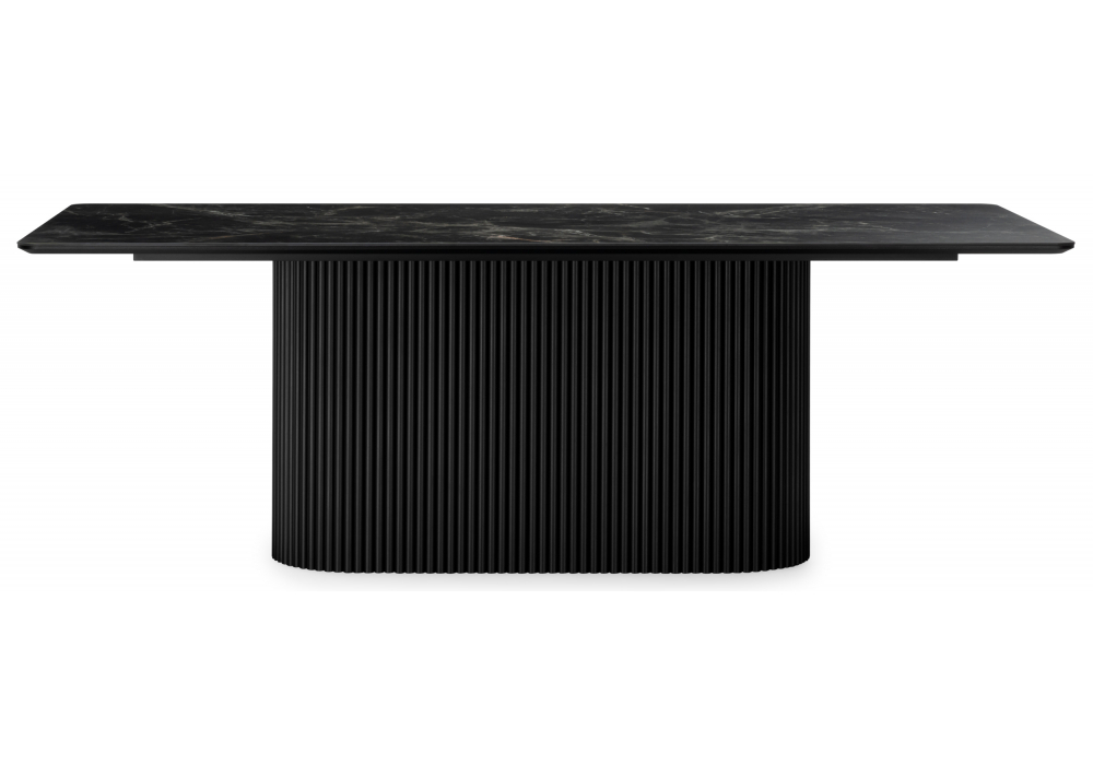 Керамический стол Woodville Ривера 220x110 пленка черный кварц, черный