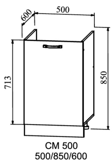 шкаф нижний мойка 500 квадро