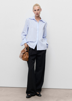 Полосатая рубашка с лацканами