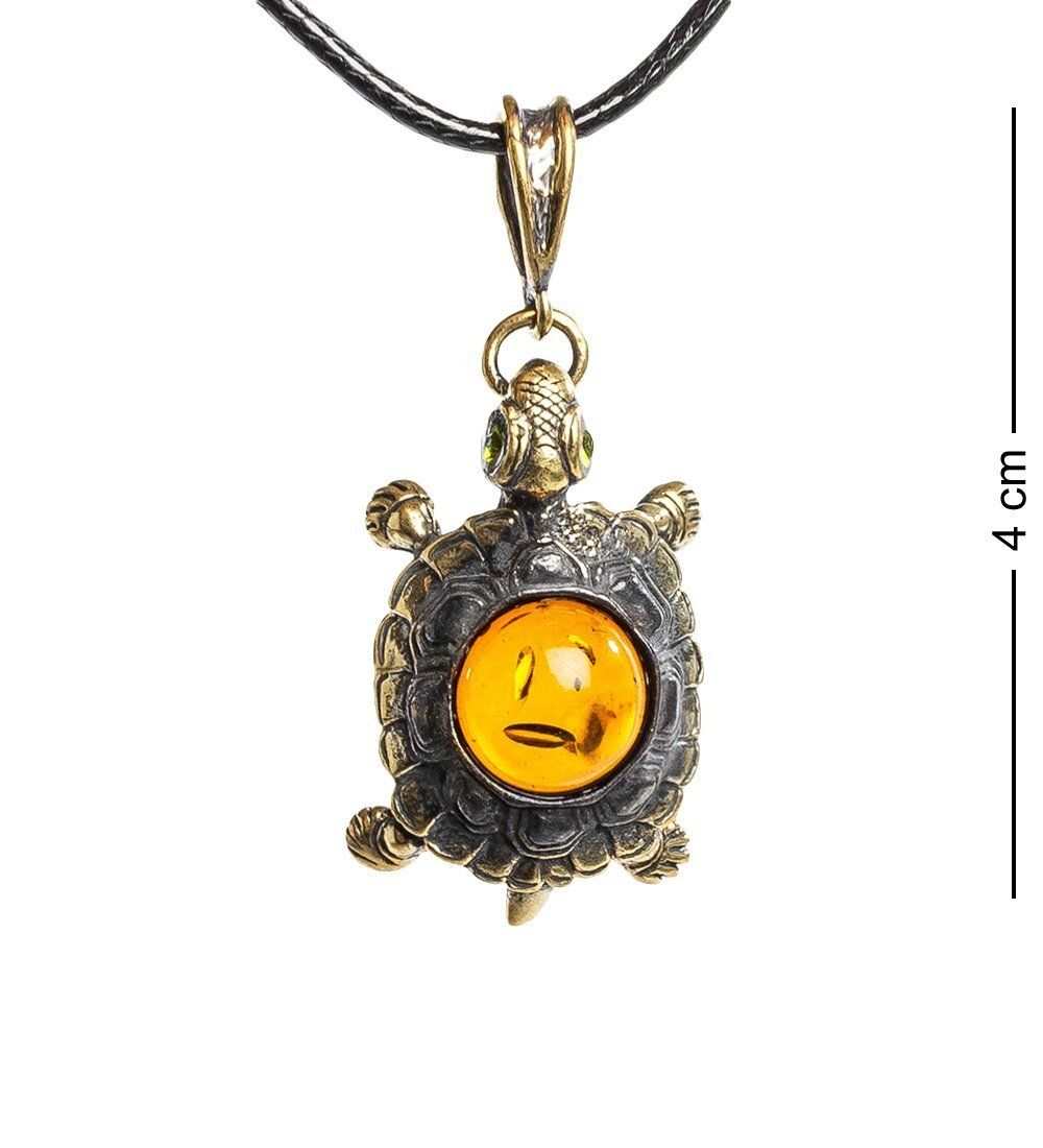 AM- 147 Подвеска «Черепаха» бол. (латунь, янтарь)