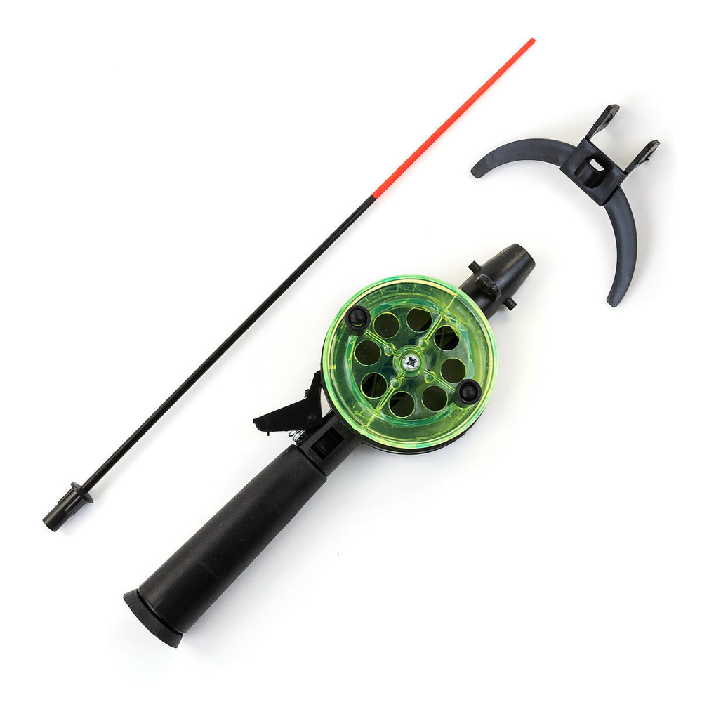 Удочка зимняя Три Кита Техно d-65 с пластиковой ручкой (хлыст стекловолокно), Ассорти