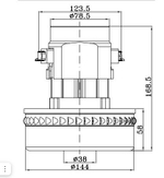 Двигатель (мотор) моющего пылесоса двухступенчатый HWX-CG41(A-5) 1400W. Товар уцененный