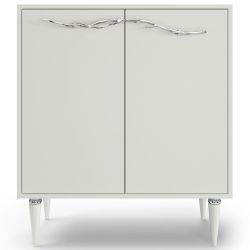 Комод Арт Колор matte Классик Сильвер с 2 полками Белый опал матовый