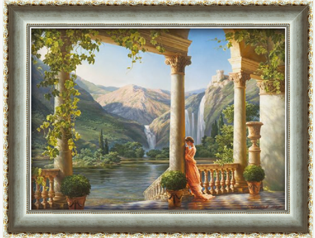 Картина Михаила Сатарова "Триптих. Идиллия" в раме 58х75 см.