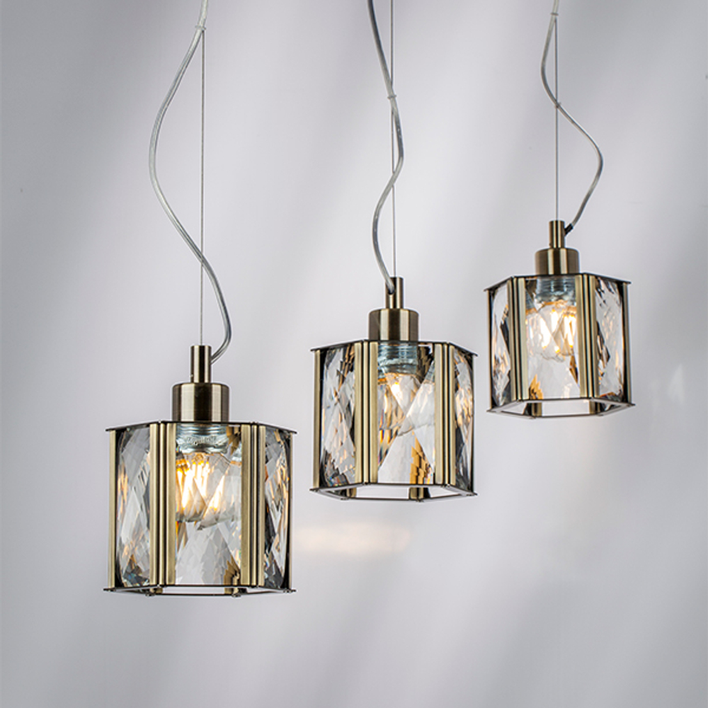 722013 Люстра LIMPIO 1х40W E27 БРОНЗА/ПРОЗРАЧНЫЙ