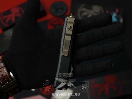 Фронтальный нож Microtech Ultratech Hellhound 119-13S с клинком из стали CTS-204Р, рукоять 6061 T-6 Aluminium