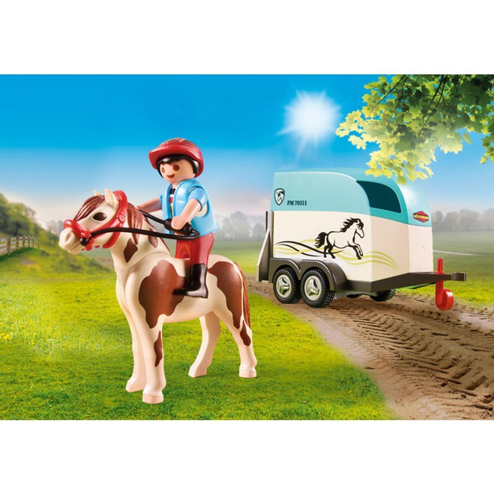 Playmobil - Автомобиль с прицепом для пони 70511