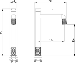 Смеситель для раковины STWORKI Левангер S07020GB вороненая сталь