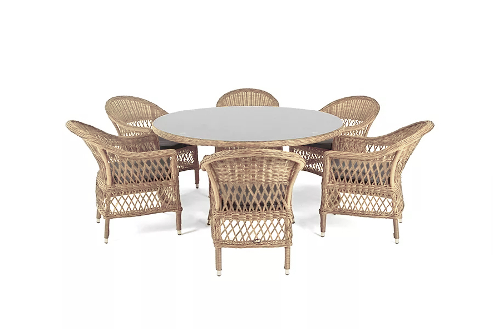 "Эспрессо–150 S" обеденная группа плетеная, цвет соломенный