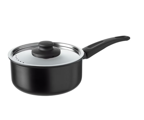 ХЕМЛАГАД HEMLAGAD Кастрюля с крышкой, 2 л, черная