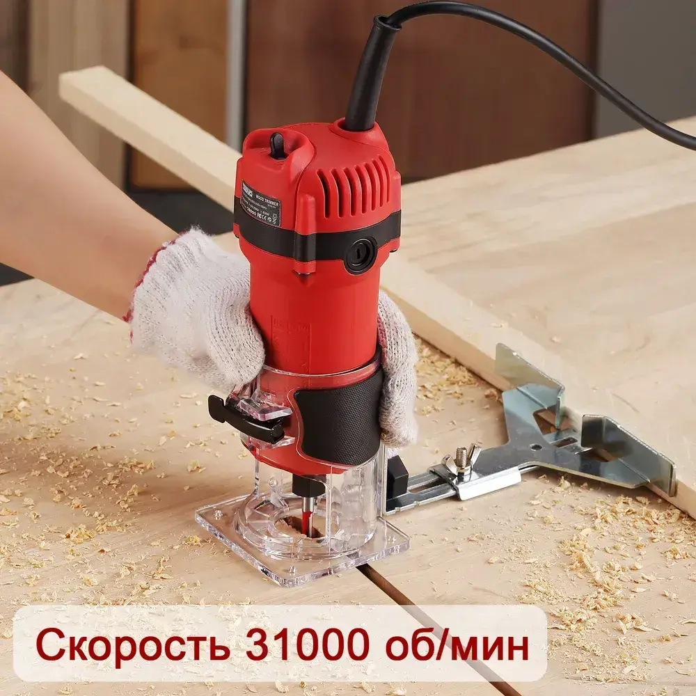 Фрезер по дереву электрический TEENO 800 Вт,цанга 6/6.35 мм,набор фрез 15 шт,31000 об/мин