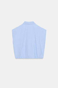 ZARA УКОРОЧЕННАЯ РУБАШКА, ГОЛУБОЙ