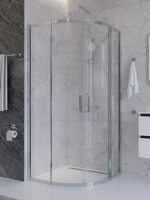 Душевой уголок Cezares PLANE-R-2-90-C-CR, 90х90х195, профиль хром, стекло прозрачное