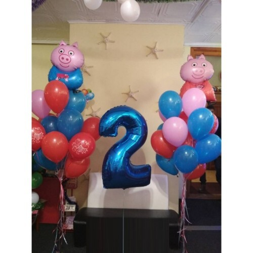 Букет шаров с «Пеппой и Джорджем и Цифрой»