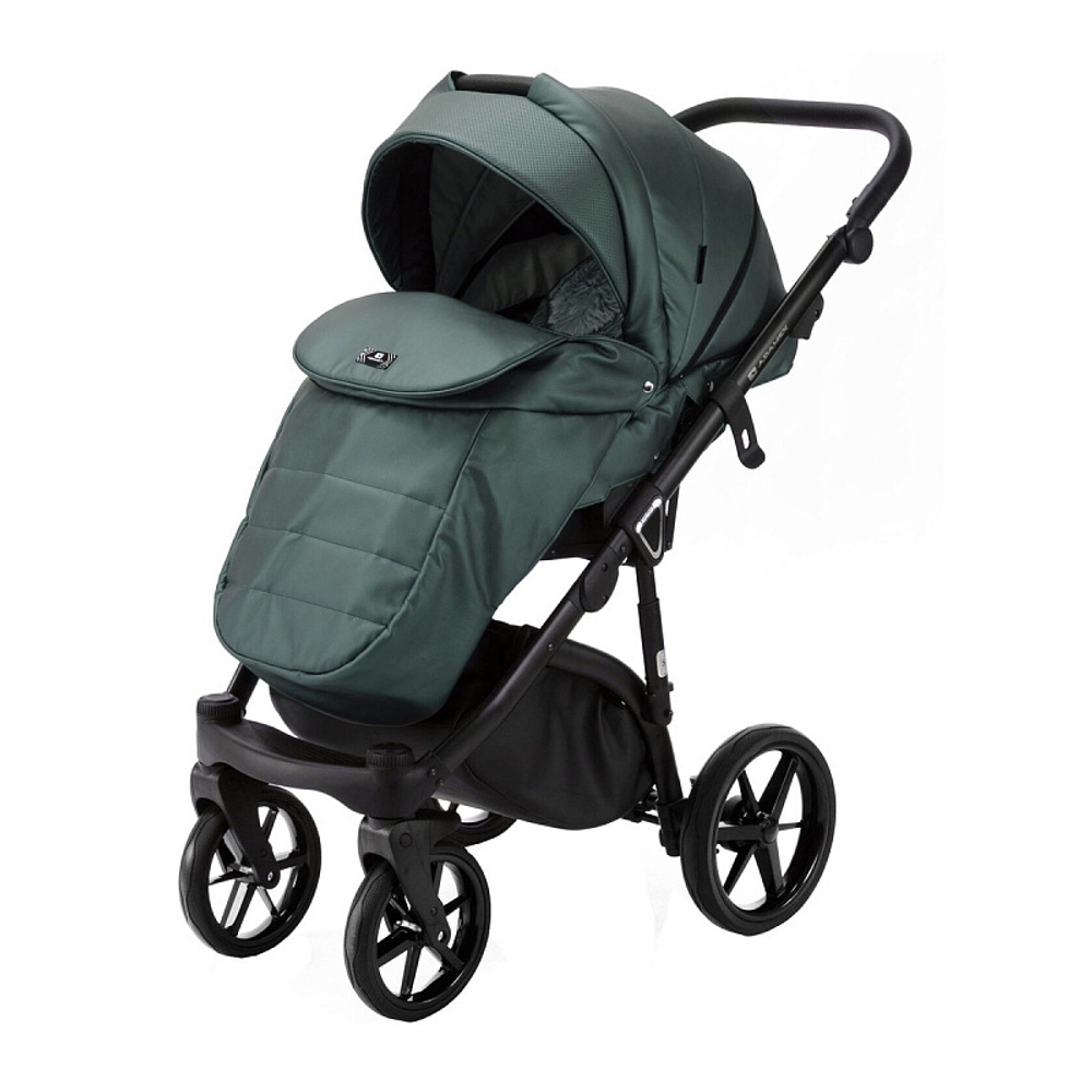 Детская коляска Adamex Bibione Deluxe 2 в 1 BI-SM15 (Т.ЗЕЛЕНАЯ ПЕРЛ. КОЖА)