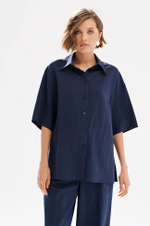 23524 Блузка женская (темно-синий)