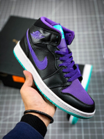 AIR JORDAN 1 MID RETRO GRAPE BLACK/GRAPE ICE-NEW EMERALD