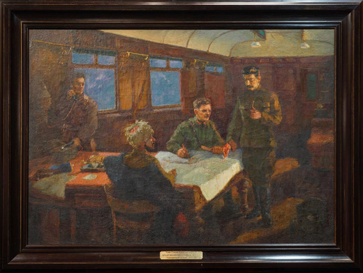 Соловьев М.М. Гражданская война (Совещание тов. В.И. Сталина). 1936 год. Холст, масло.