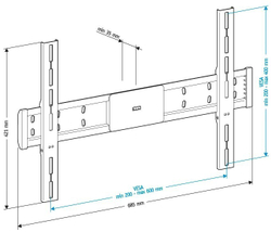 Кронштейн для телевизора Holder LCD-F6608 черный 42;-65; макс.45кг настенный фиксированный