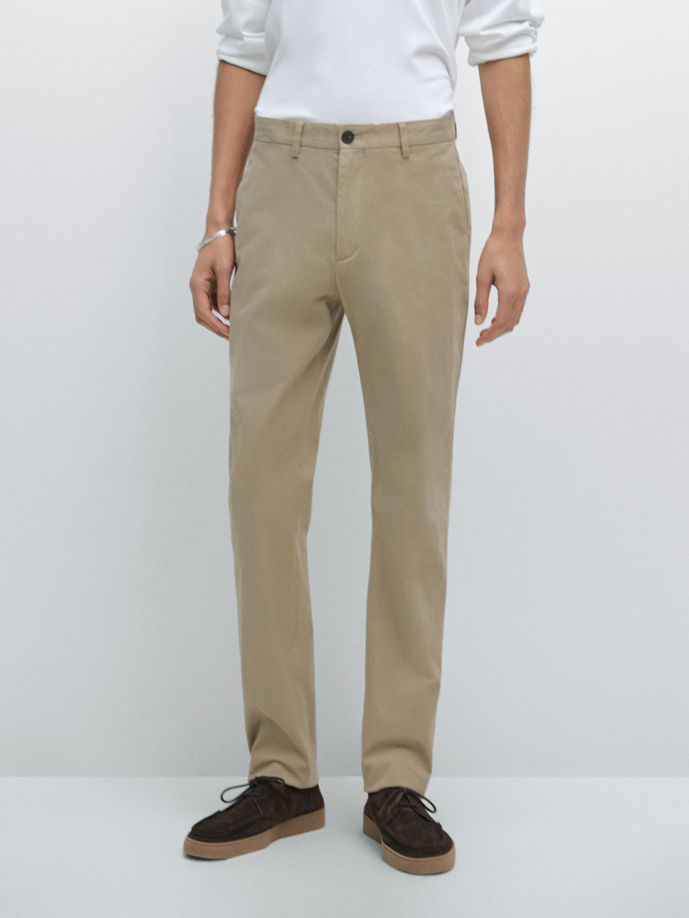 Massimo Dutti Зауженные брюки из хлопка, охра