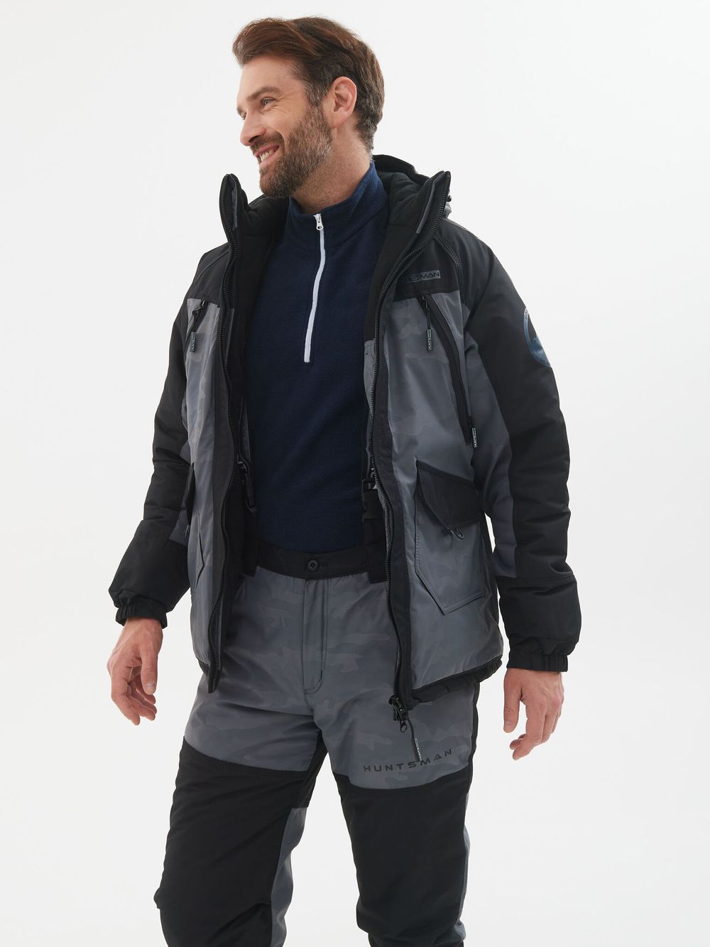 Костюм зимний Горка-Люкс ткань Breathable Camo цвет Серый