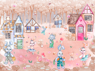 Дизайнерские обои Wall Street Rabbit Room