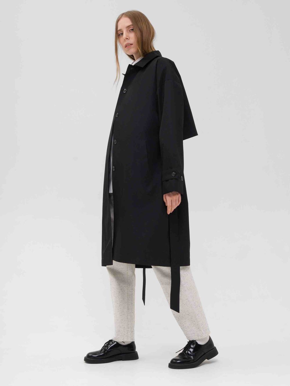 Плащ FOS Средней длины Женский Черный