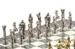 Шахматы "Греко-Римская война" 32х32 см офиокальцит мрамор G 120801