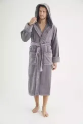 Халат мужской махровый 1390 серый Nusa Турция