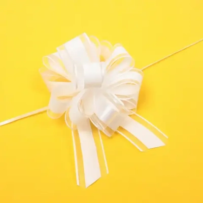 Бант для оформления подарка «Чудо» 5 см, d=15 см, Белый