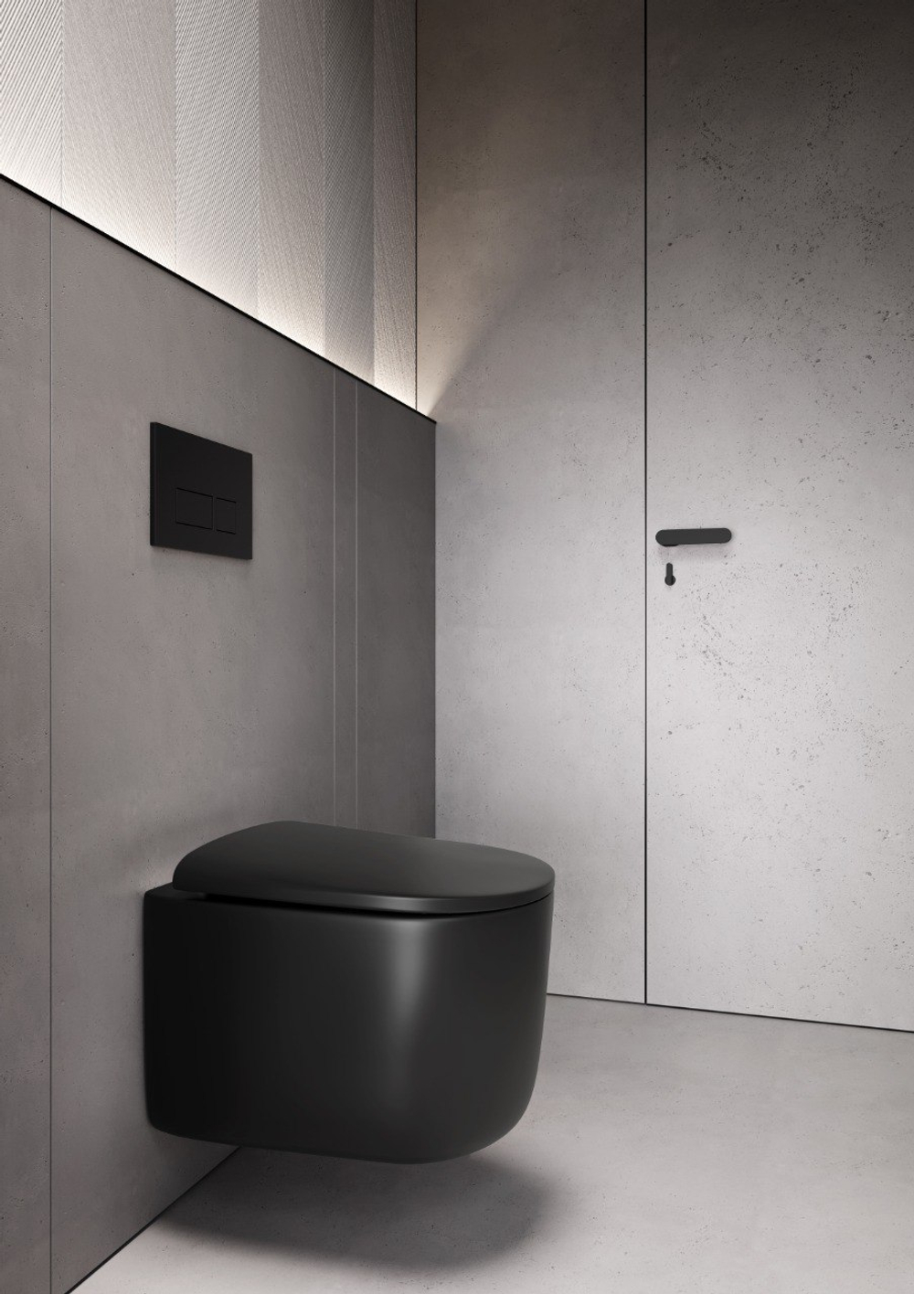 Boheme Flow подвесной унитаз матовый черный с крышкой