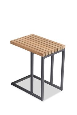 Amal, стол антрацит/натуральный, алюминий/тик