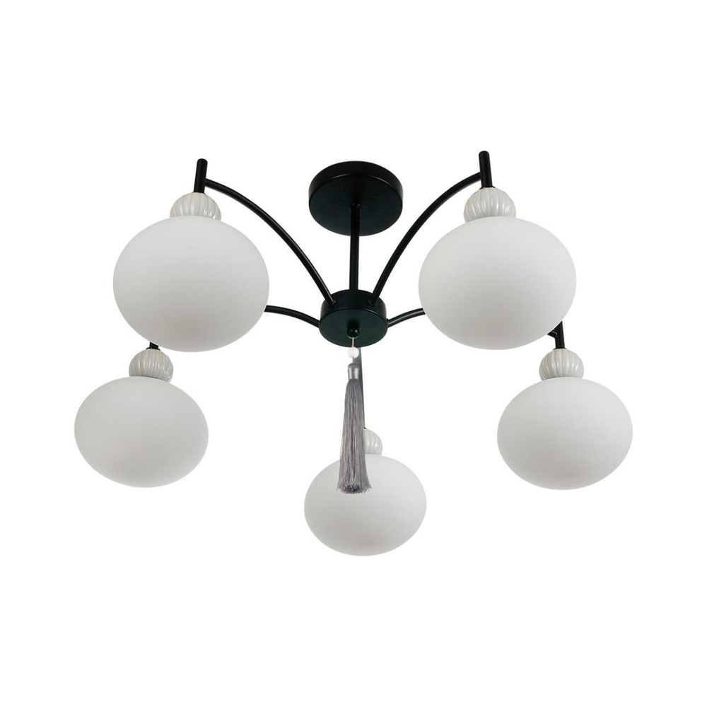 8273/5C NEOCLASSI черный, серый/белый металл, керамика/стекло Люстра потолочная Е14 5*40W 220V GLORIYA