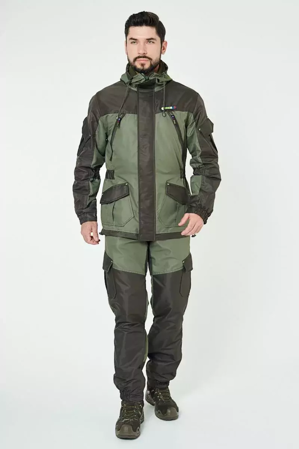 Демисезонный мужской костюм Onerus Горный -5 (Таслан,Флис) Тёмный хаки