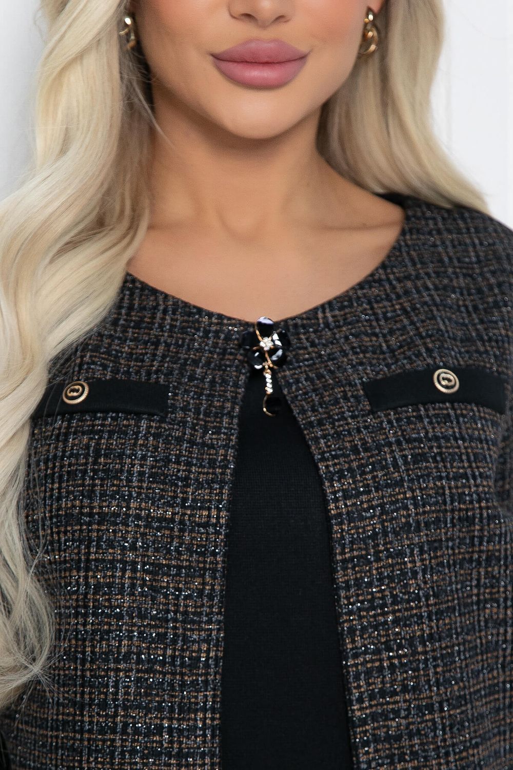 Платье Грэйс НЬЮ (черно-бежевое) П12375-18 LT Collection