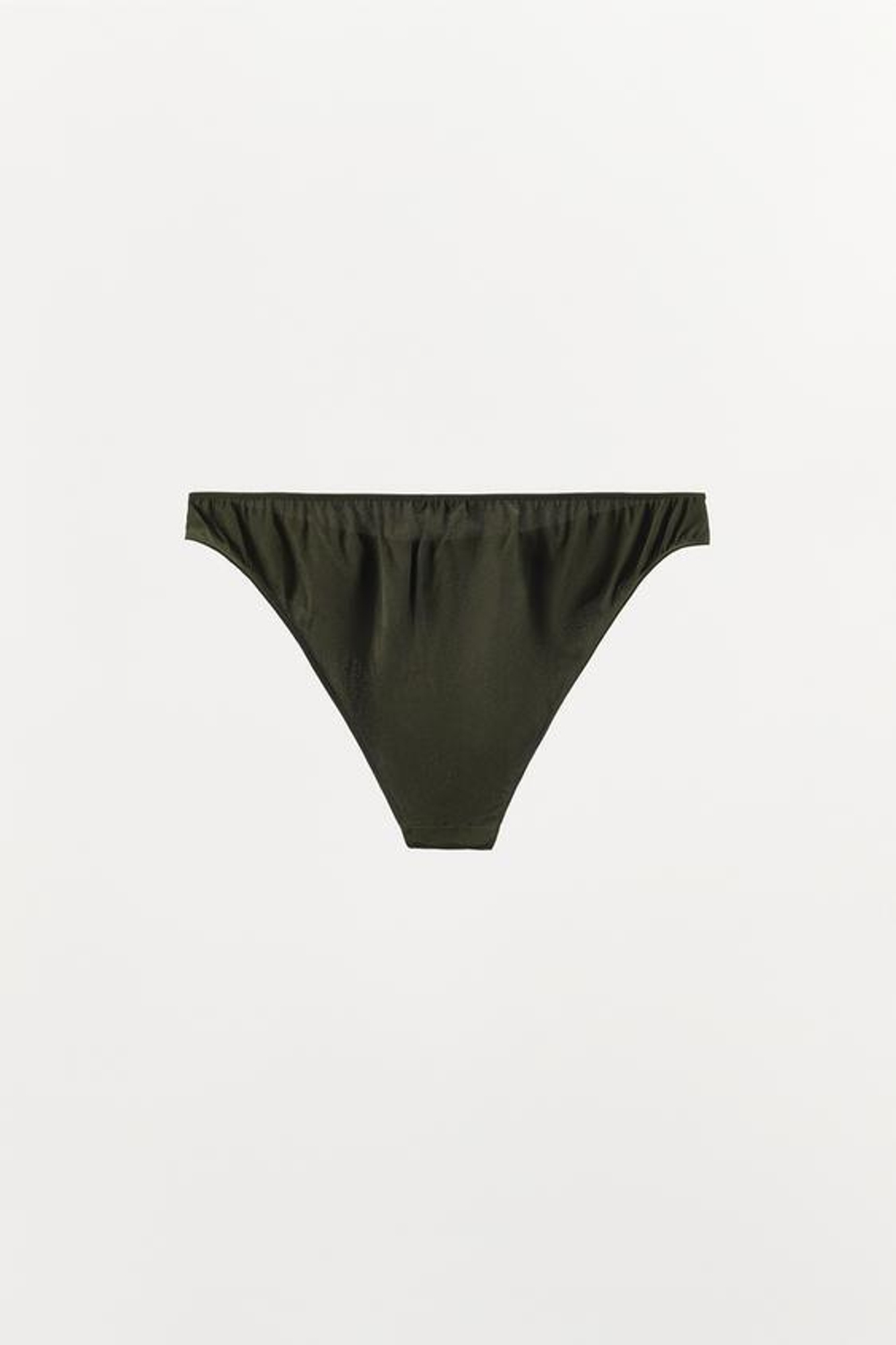 ZARA ТРУСЫ ТЕКСТУРНЫЕ С ШЕЛКОМ, ТЕМНЫЙ ХАКИ