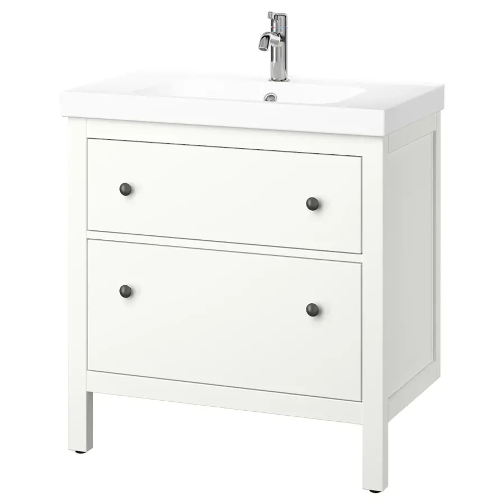 Тумба для ванной - HEMNES / ORRSJÖN /ORRSJОN  IKEA/ ХЕМНЕС/ОРРСЬЕН ИКЕА, 82х49х89 см, белый
