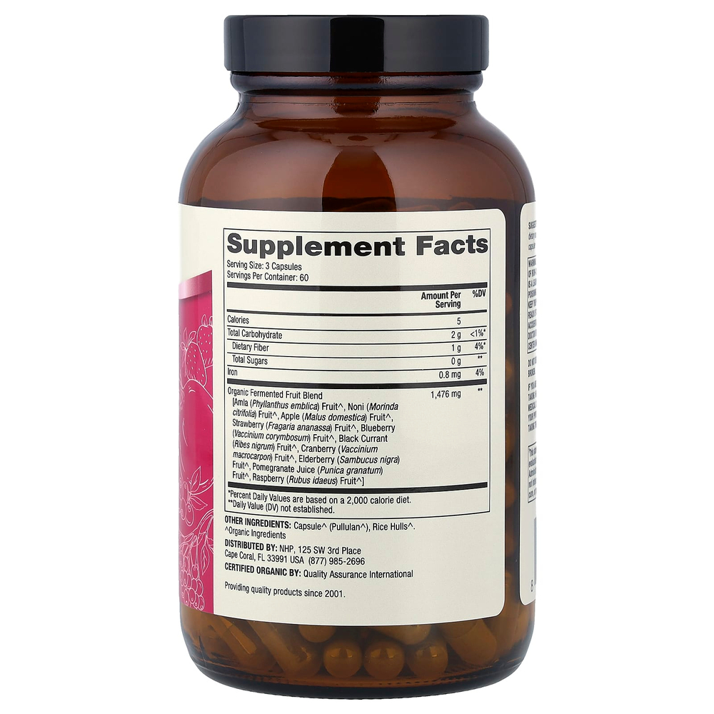 Dr. Mercola, органические ферментированные фрукты, 180 капсул