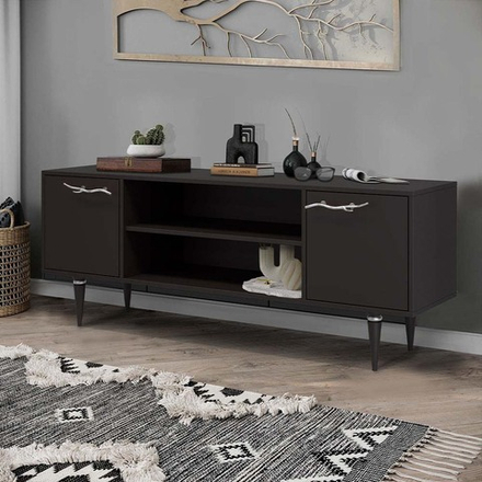 Тумба под ТВ Арт Колор matte 155см Классик Сильвер Терпкий коричневый матовый