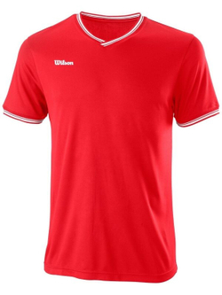 Мужская теннисная футболка Wilson Team II High V-neck Men - красный
