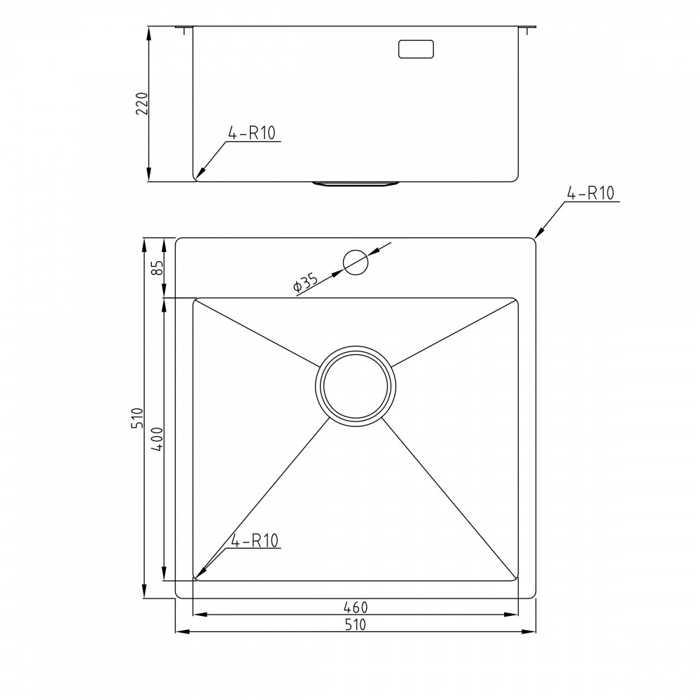 Мойка для кухни MILACIO Denia  51 Steel MC.77488 золото