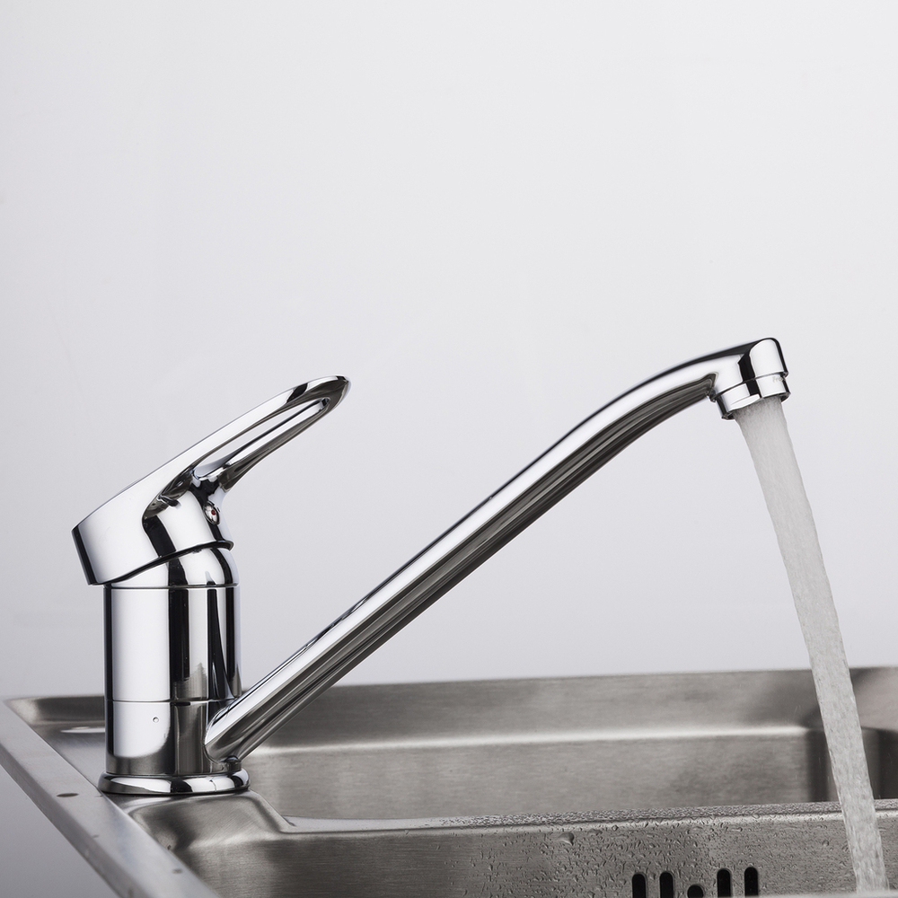 Смеситель для кухни 40к F4904 FRAP (плоский пов.излив, п/гайку, хром, латунь)