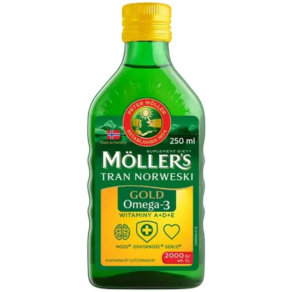 Норвежская диетическая добавка Moller's Gold, со вкусом лимона, 250 мл