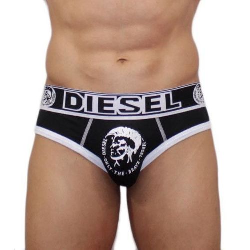 Мужские трусы брифы DIESEL черные с принтом
