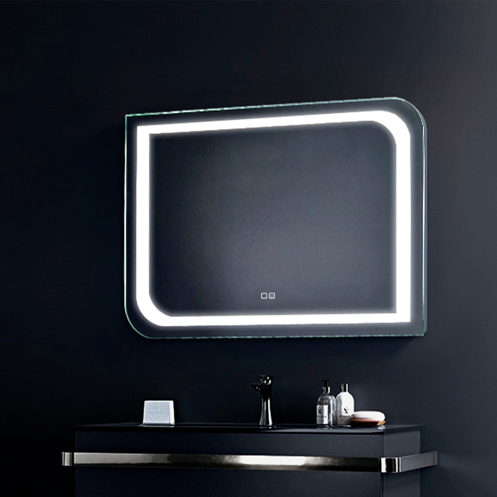 Зеркало с подсветкой Персей, 80х60 см  (сенсорный выключатель, регулировка яркости, 6000К)