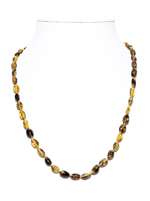 Бусы из янтаря натурального. Длина 45 см, бусины 8 на 5 мм. Янтарные бусы женские лечебные